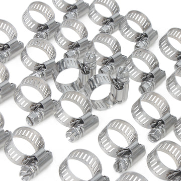 LTWFITTING 11-20mm Stainless Steel 316 Hose Clamp, Adjustable Worm Gear Clamps for Automotive Radiator Fuel Line Plumbing Intercooler and Mechanical Applications (Pack of 30)